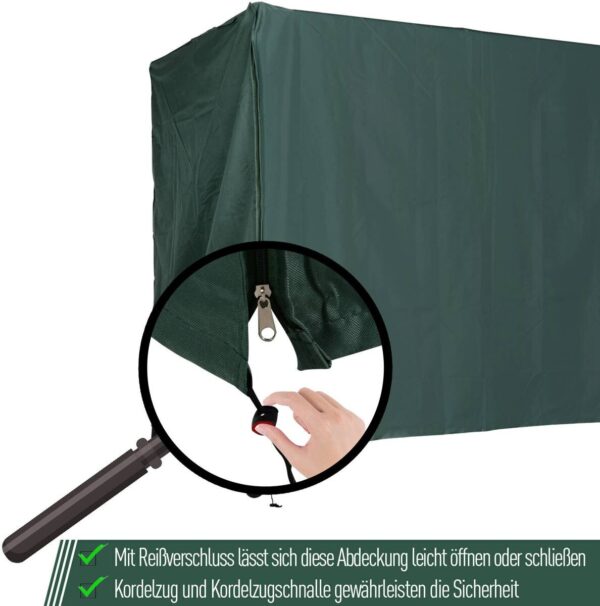 Outsunny Abdeckung für Hollywoodschaukel dunkelgrün Polyester-Mischgewebe B/H/L: ca. 114x152x177 cm – Bild 4