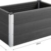Outsunny Blumenkübel grau Kunststoff B/H/L: ca. 50x50x100 cm – Bild 2