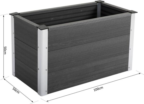 Outsunny Blumenkübel grau Kunststoff B/H/L: ca. 50x50x100 cm – Bild 2