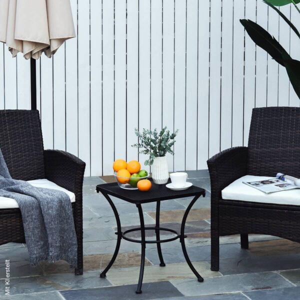 Outsunny Beistelltisch schwarz Metall B/H/L: ca. 45x50x45 cm – Bild 5