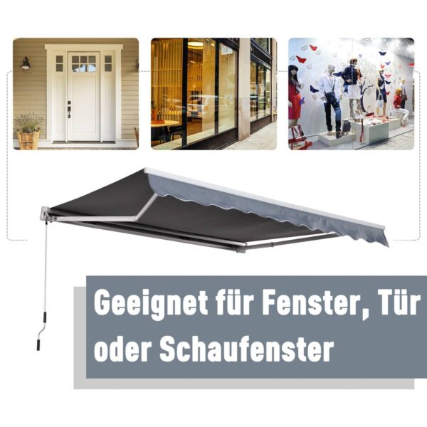 Outsunny Gelenkarmmarkise grau B/L: ca. 400x300 cm – Bild 3