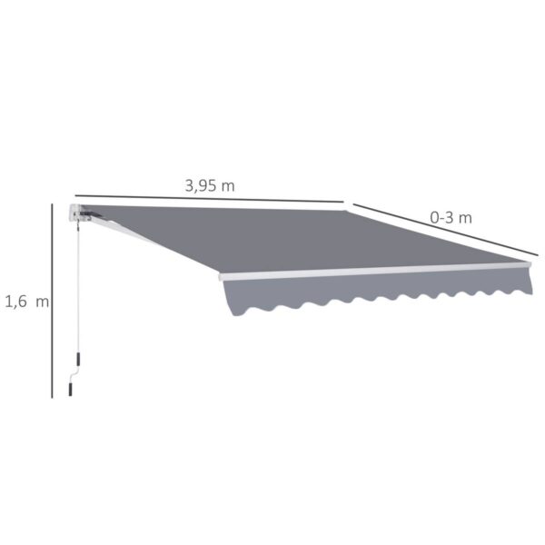 Outsunny Gelenkarmmarkise grau B/L: ca. 400x300 cm – Bild 5