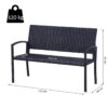 Outsunny Gartenbank schwarz Stahl B/H/L: ca. 60x87x122 cm – Bild 3