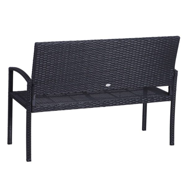 Outsunny Gartenbank schwarz Stahl B/H/L: ca. 60x87x122 cm – Bild 4