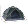 Outsunny Quick-Up-Zelt dunkelgrün Polyester-Mischgewebe B/H/L: ca. 210x140x210 cm – Bild 4