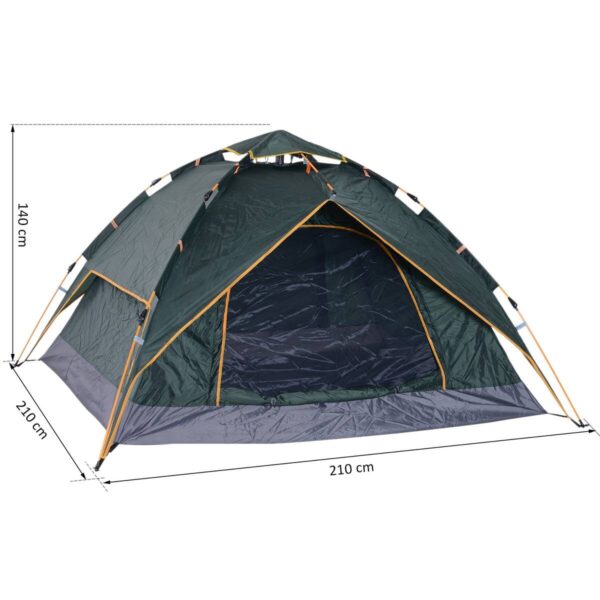 Outsunny Quick-Up-Zelt dunkelgrün Polyester-Mischgewebe B/H/L: ca. 210x140x210 cm – Bild 4