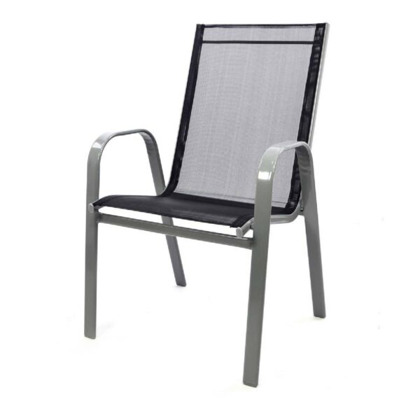 VCM Gartensitzgruppe schwarz Stahl B/H/D: ca. 55x92x73 cm – Bild 4