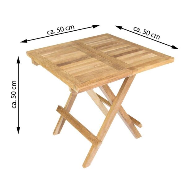 VCM Gartentisch braun Holz B/H/L: ca. 50x50x50 cm – Bild 2