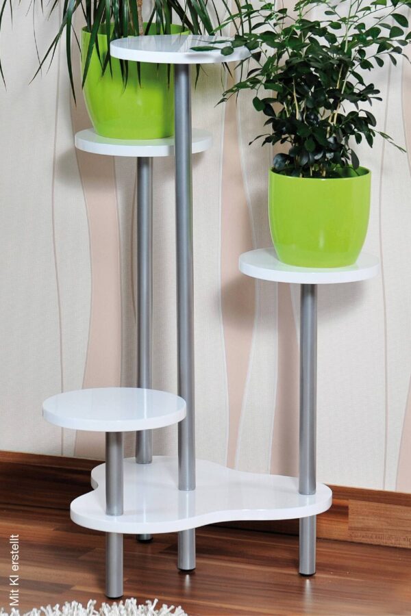 Kesper Blumenständer weiß Spanplatte B/H/T: ca. 64,5x72,5x46 cm – Bild 2