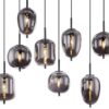 GLOBO Pendelleuchte Blacky schwarz Metall Rauchglas B/H/L: ca. 34x120x94 cm E14 8 Brennstellen GLOBO Pendelleuchte Blacky schwarz Metall Rauchglas B/H/L: ca. 34x120x94 cm E14 8 Brennstellen – Bild 2