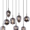 GLOBO Pendelleuchte Blacky schwarz Metall Rauchglas B/H/L: ca. 34x120x94 cm E14 8 Brennstellen GLOBO Pendelleuchte Blacky schwarz Metall Rauchglas B/H/L: ca. 34x120x94 cm E14 8 Brennstellen – Bild 4