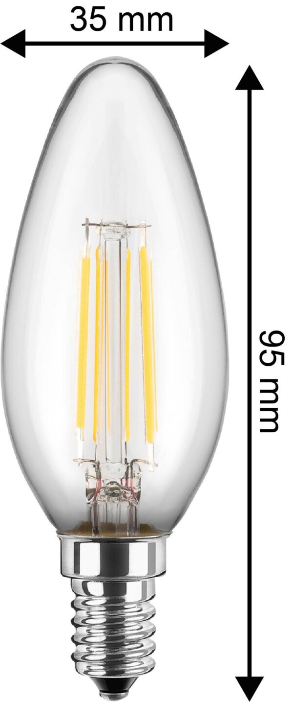 Blulaxa LED-Leuchtmittel Kerzenlampe Filamentlampe 49060 2er Pack E14 Blulaxa LED-Leuchtmittel Kerzenlampe Filamentlampe 49060 2er Pack E14 – Bild 3