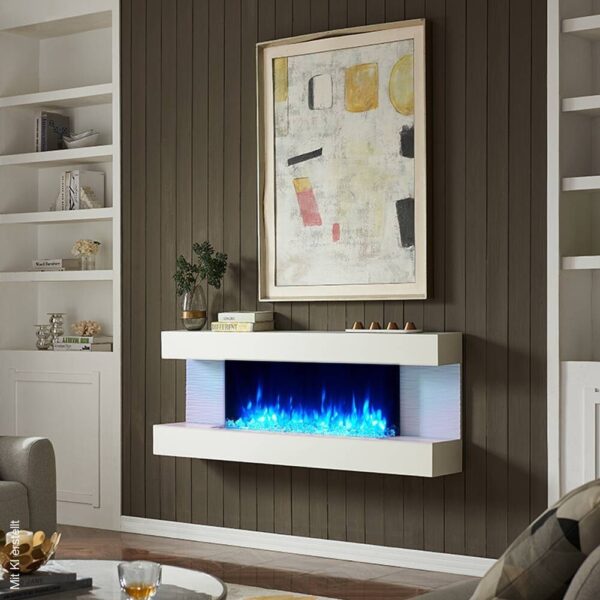 Balderia Wandkamin Helia weiß MDF B/H/T: ca. 127x60x25 cm – Bild 5