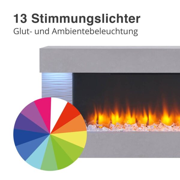 Balderia Wandkamin Helia grau MDF B/H/T: ca. 127x60x25 cm Balderia Wandkamin Helia grau MDF B/H/T: ca. 127x60x25 cm – Bild 3