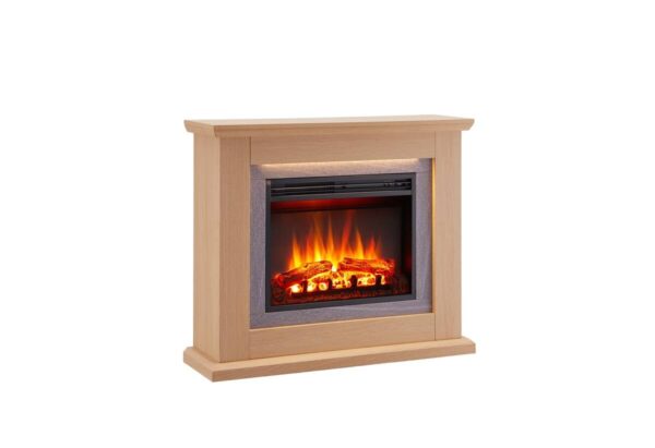 Balderia Elektrischer Kamin Kamin hellbraun MDF B/H/T: ca. 100x84x25 cm Balderia Elektrischer Kamin Kamin hellbraun MDF B/H/T: ca. 100x84x25 cm – Bild 2