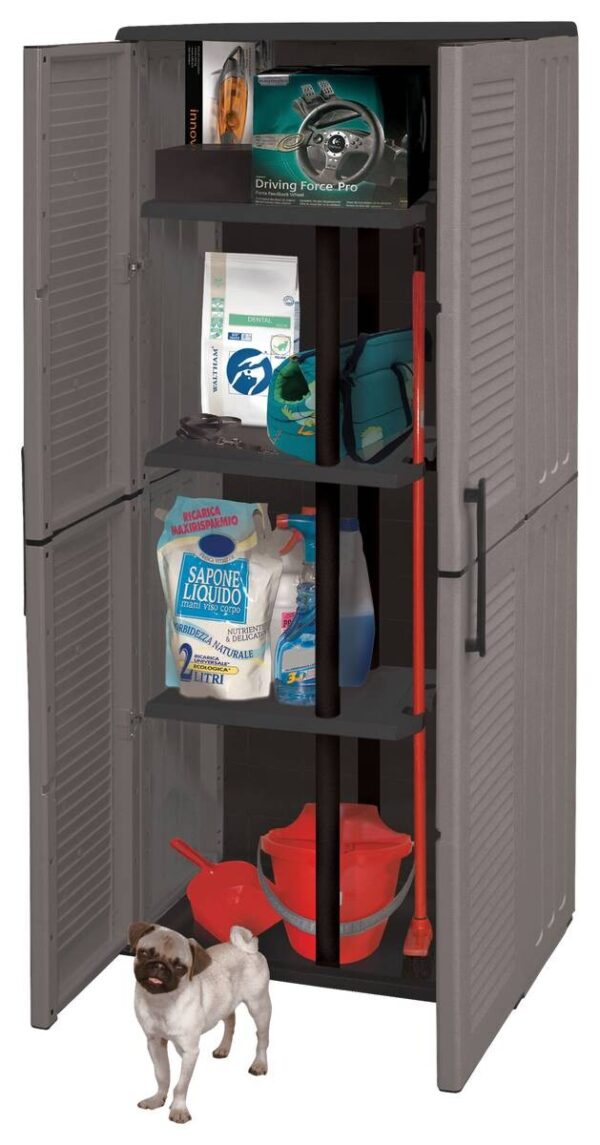 ArtPlast Kunststoffschrank Easy grau B/H/T: ca. 68x163x37 cm – Bild 2