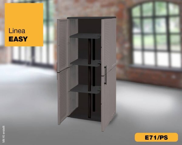 ArtPlast Kunststoffschrank Easy grau B/H/T: ca. 68x163x37 cm – Bild 4