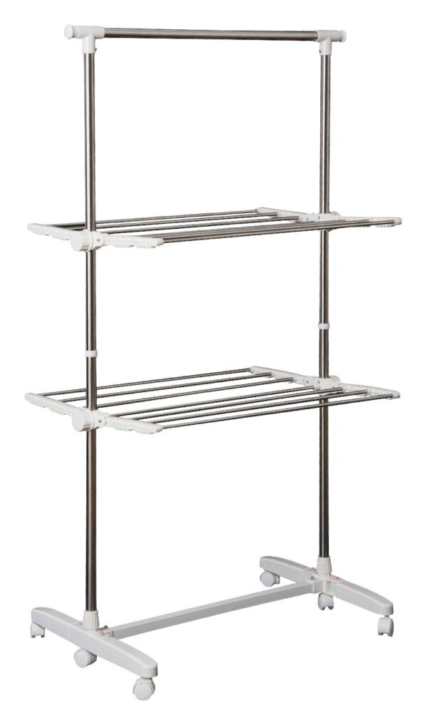 HOMCOM Turmwäscheständer silber Edelstahl H/T/L: ca. 154x62x136 cm – Bild 5