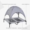 PawHut Haustierbett mit Baldachin grau Metall B/H/L: ca. 76x90x92 cm – Bild 3