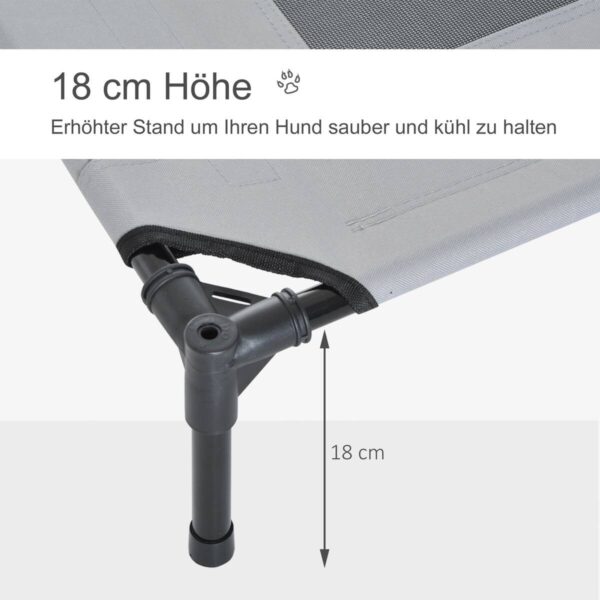 PawHut Haustierbett mit Baldachin grau Metall B/H/L: ca. 76x90x92 cm – Bild 4