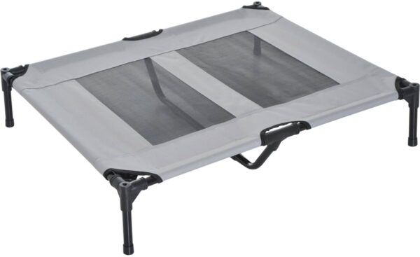 PawHut Haustierbett mit Baldachin grau Metall B/H/L: ca. 76x90x92 cm – Bild 5