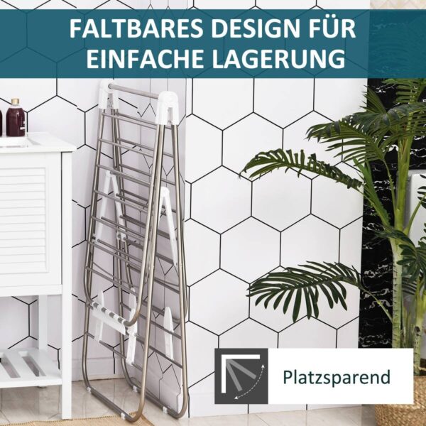 HOMCOM Wäscheständer silber Edelstahl – Bild 5