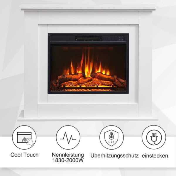 Balderia Elektrischer-Kamin EF447A-MT447A-W weiß B/H/T: ca. 100x82x25 cm – Bild 2