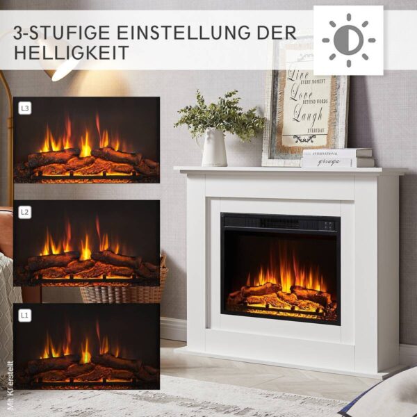 Balderia Elektrischer-Kamin EF447A-MT447A-W weiß B/H/T: ca. 100x82x25 cm – Bild 5