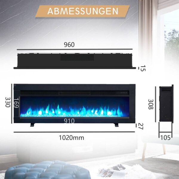 Balderia Elektrischer-Kamin Anes 40 B/H/T: ca. 96x30,8x10,5 cm ca. 2000 W Balderia Elektrischer-Kamin Anes 40 B/H/T: ca. 96x30,8x10,5 cm ca. 2000 W – Bild 5