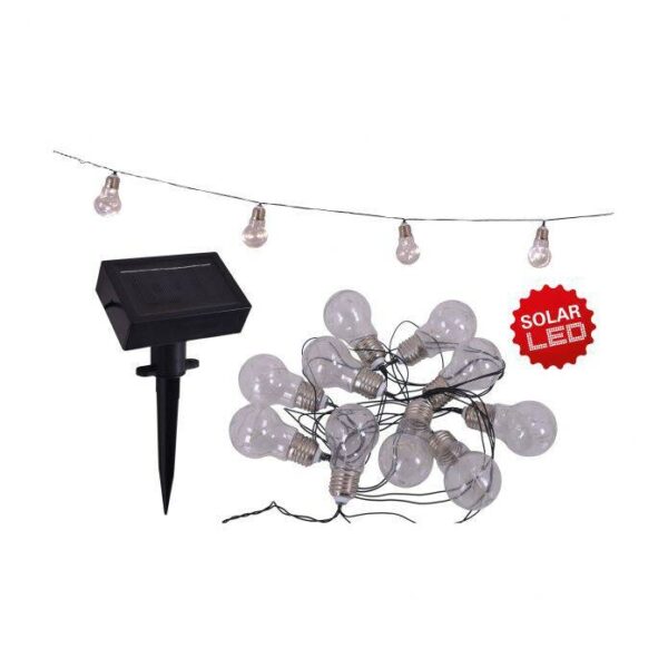 LED/Solar Lichterkette 3 m transparent Kunststoff – Bild 2