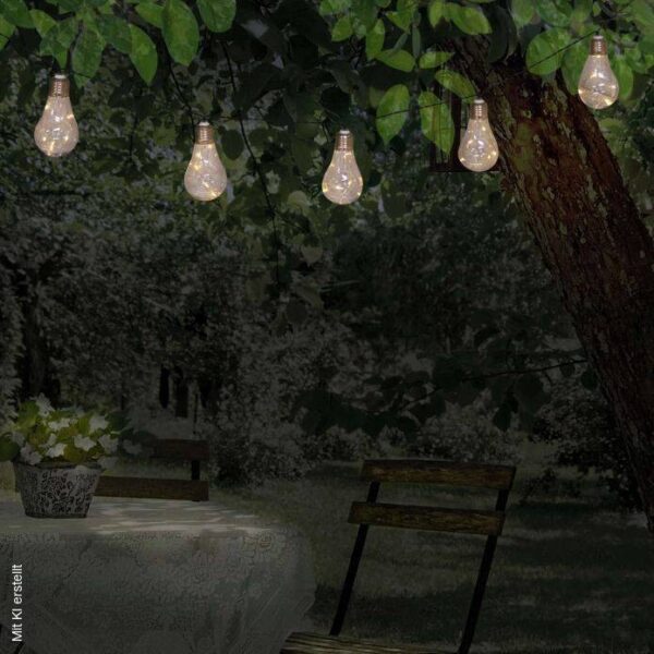 LED/Solar Lichterkette 3 m transparent Kunststoff – Bild 5