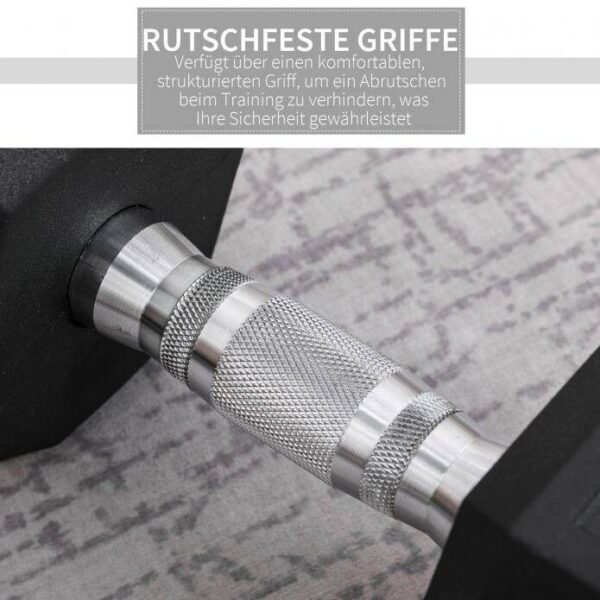 HOMCOM Hantel Gewichtstraining silber Metall B/H/L: ca. 32,6x9,9x14,8 cm – Bild 3