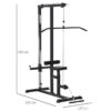 HOMCOM Kraftstation schwarz Stahl B/H/T: ca. 107x190x120 cm – Bild 4