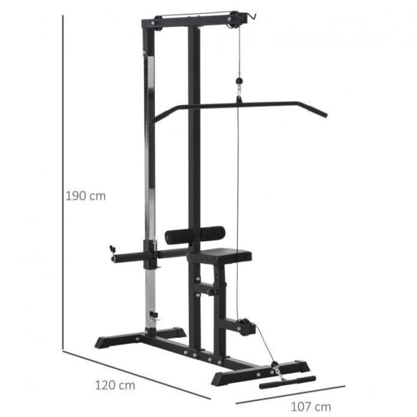 HOMCOM Kraftstation schwarz Stahl B/H/T: ca. 107x190x120 cm – Bild 4