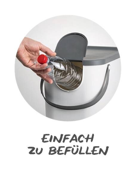 Rotho Abfalleimer anthrazit B/H/L: ca. 23,5x34x40 cm – Bild 2