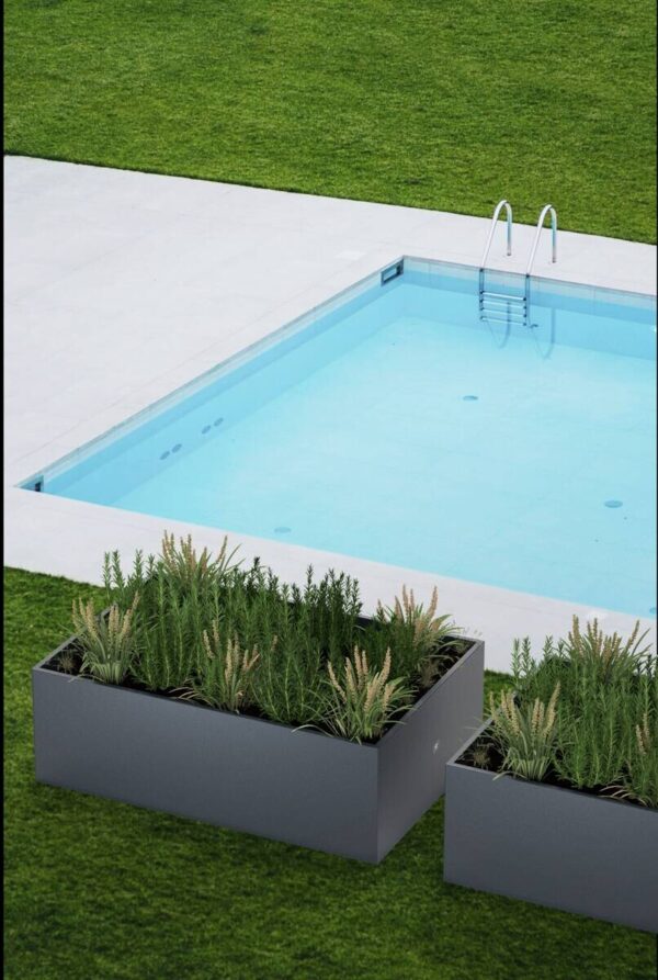 Herstera Garden Pflanzkasten grau Stahl B/H/L: ca. 100x50x150 cm – Bild 3