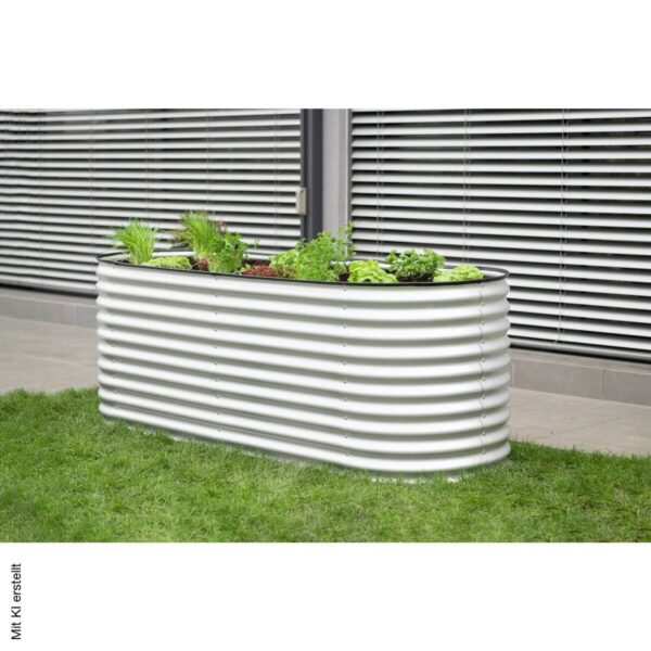 Westmann Hochbeet Oval silber Metall B/H/L: ca. 80x82x240 cm Westmann Hochbeet Oval silber Metall B/H/L: ca. 80x82x240 cm – Bild 4