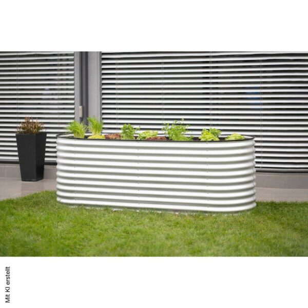 Westmann Hochbeet Oval silber Metall B/H/L: ca. 80x82x240 cm Westmann Hochbeet Oval silber Metall B/H/L: ca. 80x82x240 cm – Bild 5