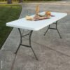 Lifetime Falt-Tisch weiß Kunststoff B/H/L: ca. 76x74x182 cm – Bild 4