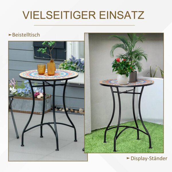 Outsunny Gartentisch bunt Keramik H/D: ca. 71x60 cm – Bild 5