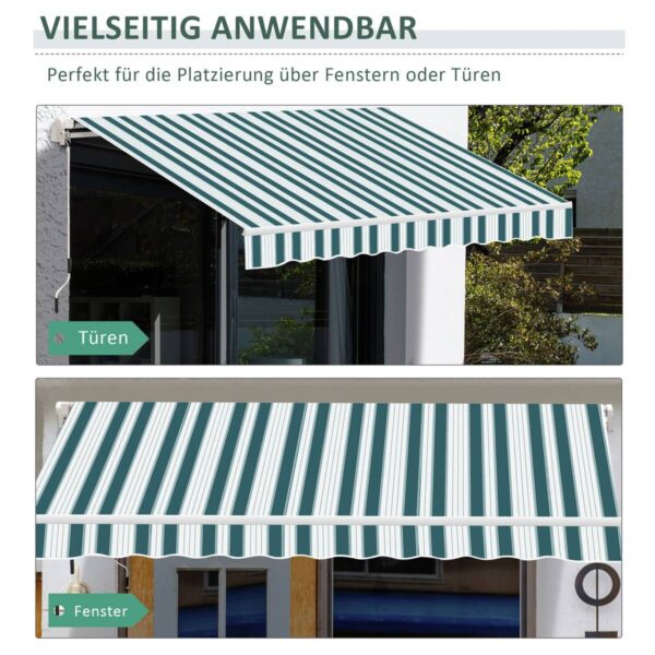 Outsunny Gelenkmarkise weiß B/L: ca. 245x395 cm – Bild 3