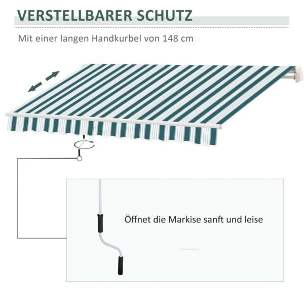 Outsunny Gelenkmarkise weiß B/L: ca. 245x395 cm – Bild 4