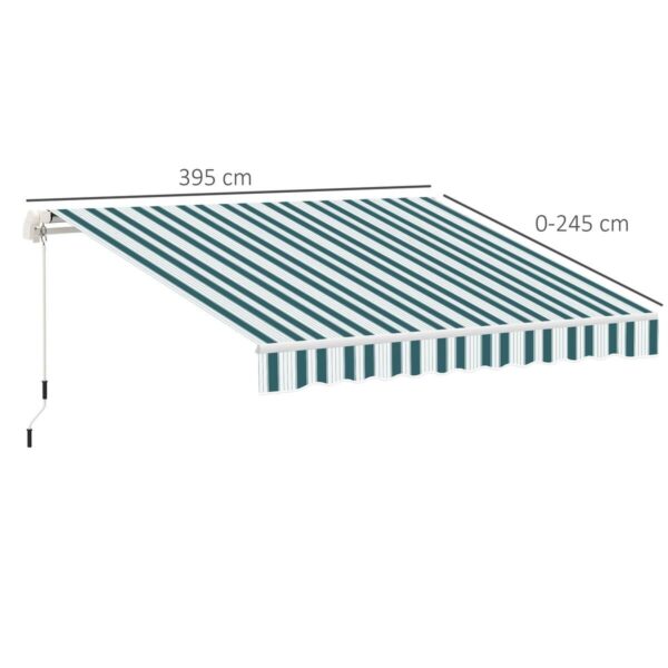 Outsunny Gelenkmarkise weiß B/L: ca. 245x395 cm – Bild 5