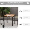 Outsunny Gartentisch natur Metall B/H/L: ca. 80x74x80 cm – Bild 3