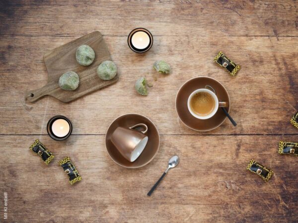 CreaTable Espressotassenset Golden Days gold Steinzeug 4 tlg. – Bild 4