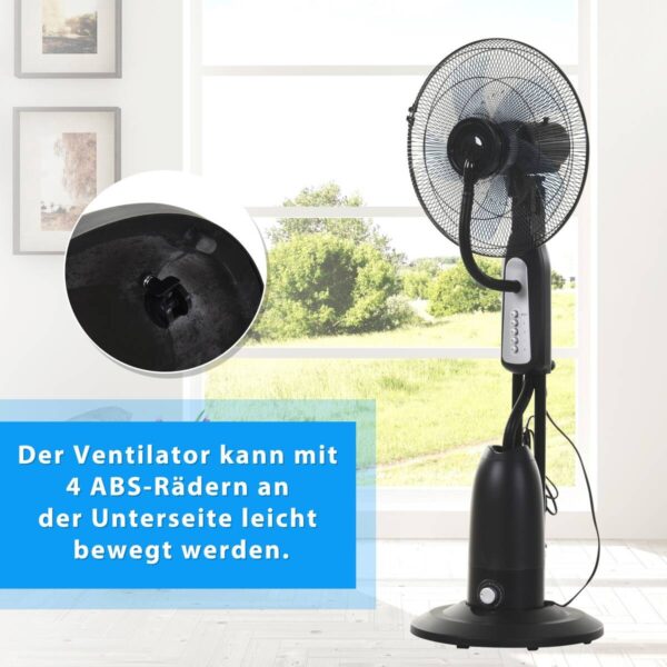 HOMCOM Standventilator mit Wasserzerstäuber schwarz Metall Kunststoff H/D: ca. 120x44 cm – Bild 3