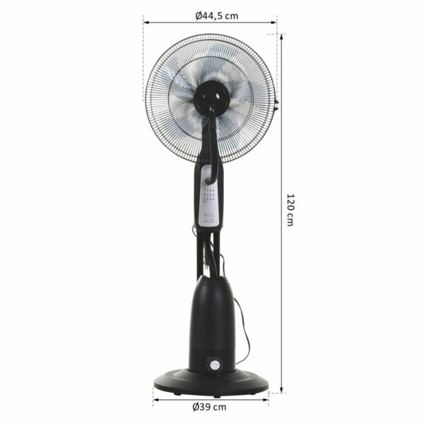 HOMCOM Standventilator mit Wasserzerstäuber schwarz Metall Kunststoff H/D: ca. 120x44 cm – Bild 4