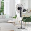 HOMCOM Standventilator mit Fernbedienung schwarz Metall Kunststoff H/D: ca. 124x45 cm – Bild 5