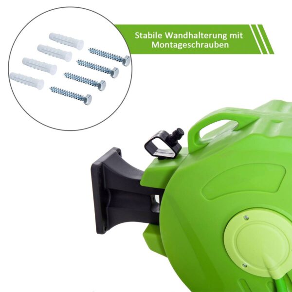 Outsunny Schlauchaufroller schwenkbar grün B/H/L: ca. 21x36x45 cm ca. 3 kg – Bild 4