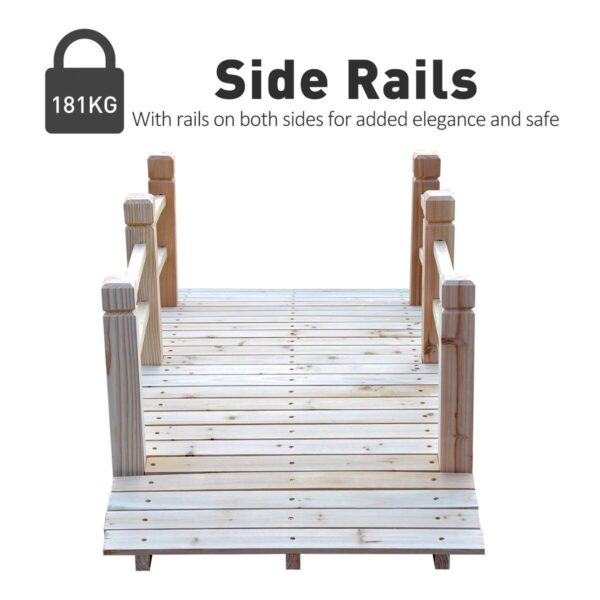 Outsunny Holzbrücke natur B/H/L: ca. 67x48x1525 cm ca. 181 kg – Bild 2